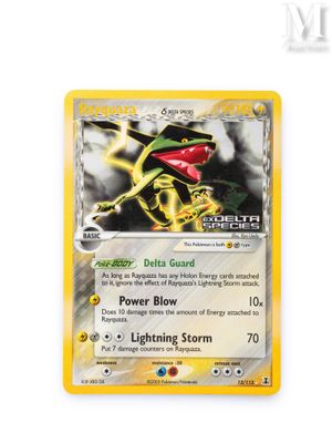 a close up of a pokemon card on a white surface