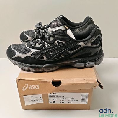 brand new asics gel - lytete black / grey size 9 5