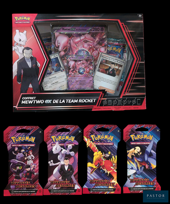 une boîte de cartes Pokémon sur laquelle figure l'image d'un homme en smoking
