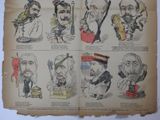 an old newspaper with a bunch of cartoon faces on it
