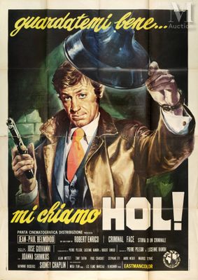 an old movie poster for the film hol, starring a man in a top hat holding a gun