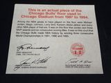 an actual piece of the chicago bulls floor used in chicago stadium from 1987 to 1994