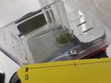 a blender that has a yellow piece of paper in it
