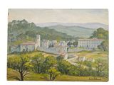 an image of a painting of a village in the countryside