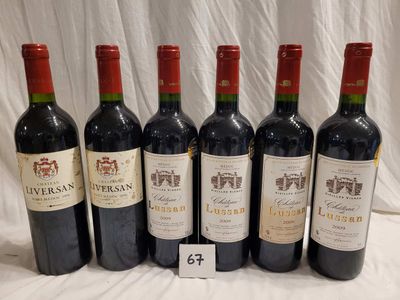 Lot de 6 bouteilles dont 4 bouteilles CHÂTEAU DE LUSSAN 2009…