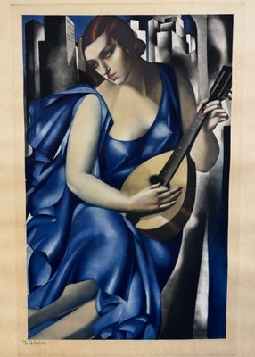 an image of a painting of a woman playing a guitar