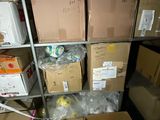 many boxes of food and other items in a room