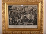 painting of a man on a horse being led by a man on a horse