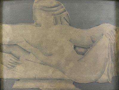 un dessin représentant une femme nue allongée sur un lit