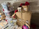 a pile of boxes and other items sitting on the floor