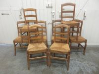 Lot de 8 chaises paillées en bois fruitier - XIXe (3 modèles…