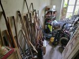 a room with a lot of tools on the floor