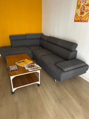 a couch and a coffee table in a living room