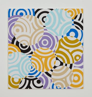 an image of a painting of circles on a white background