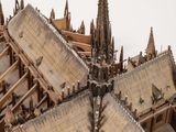 a model of a cathedral with a clock on it