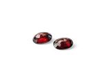 pair of red garnet gems on white background
