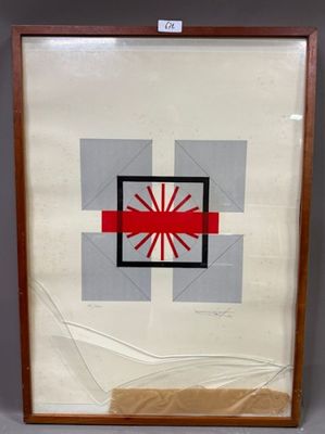 TAIF - Composition abstraite Lithographie en couleur