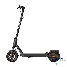 an image of a black scooter with wheels on a white background