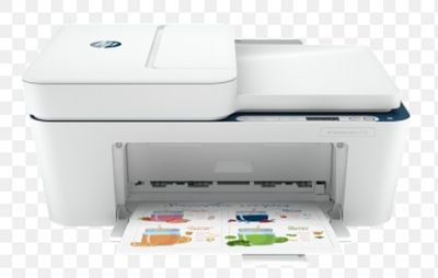 a white printer with a printer paper on top of it