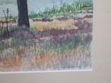 a picture of a painting of a tree in a field