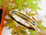 an image of a close up of a bangle with a plant in the background