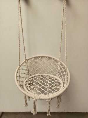 Lot de 2 chaises suspendue en macramé de couleur beige