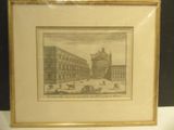 une vieille photo d'une photo d'un bâtiment avec une tour horloge