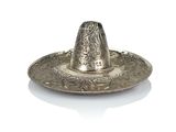 an image of a silver hat on top of a white surface