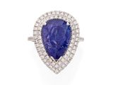 une bague en tanzanite et diamants