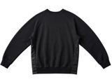 a picture of a black sweatshirt with a black leather trim