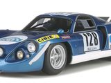 blue and white model of a race car on a white background