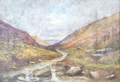 Georges DELFOSSE (1869-1939), "Paysage au ruisseau", huile s…