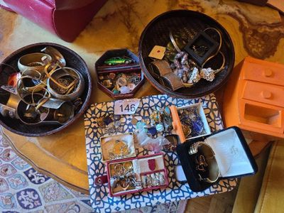 a table with a lot of jewelry on it