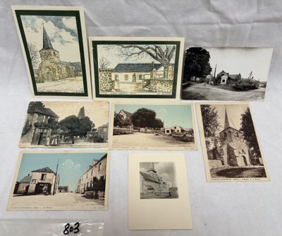 plusieurs anciennes cartes postales représentant une église et une église avec un clocher