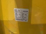 a sticker on the side of a yellow container
