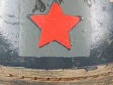 a red star on the side of a helmet