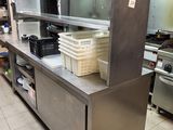 a large kitchen with a lot of stainless steel counter tops
