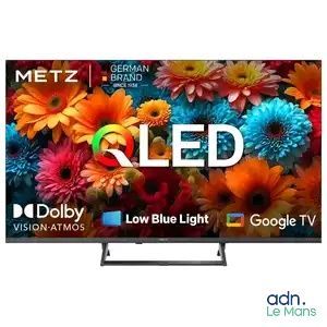 La Smart TV affiche une image de fleurs colorées à l'écran.
