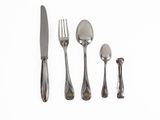 a set of silverware including a knife, fork, and spoon
