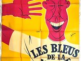 Affiche française du film « Les Bleus de la Marine », représentant un homme souriant coiffé d'un bonnet de marin