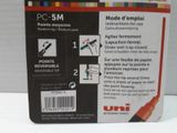 packaging of a black and white package with a red pen and a black and white sticker