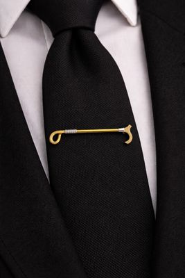 Épingle à cravate en or 750°/°°° deux tons représentant une … - Photo 1
