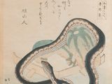 une image représentant un tableau où l'on voit un serpent dans une rivière