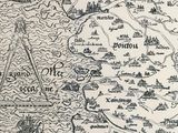an old map of a town with a lot of ships on it