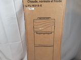 cardboard box with a picture of a stove inside of it on a white surface