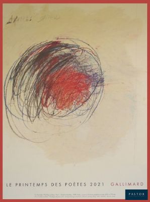 une image représentant un dessin d'une balle rouge sur une feuille blanche
