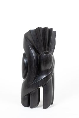 an image of a black sculpture on a white background