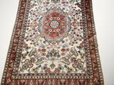 an oriental rug with a floral design on a white background
