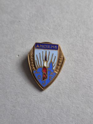 gros plan d'un badge sur une surface blanche