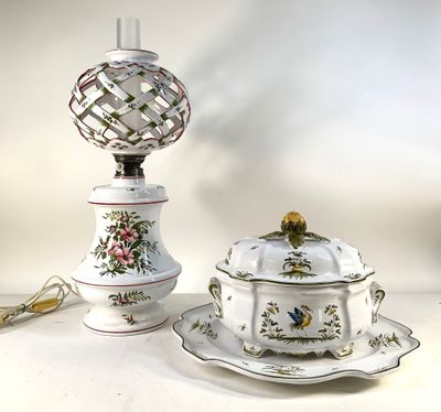 a white table with a bowl and saucer on it